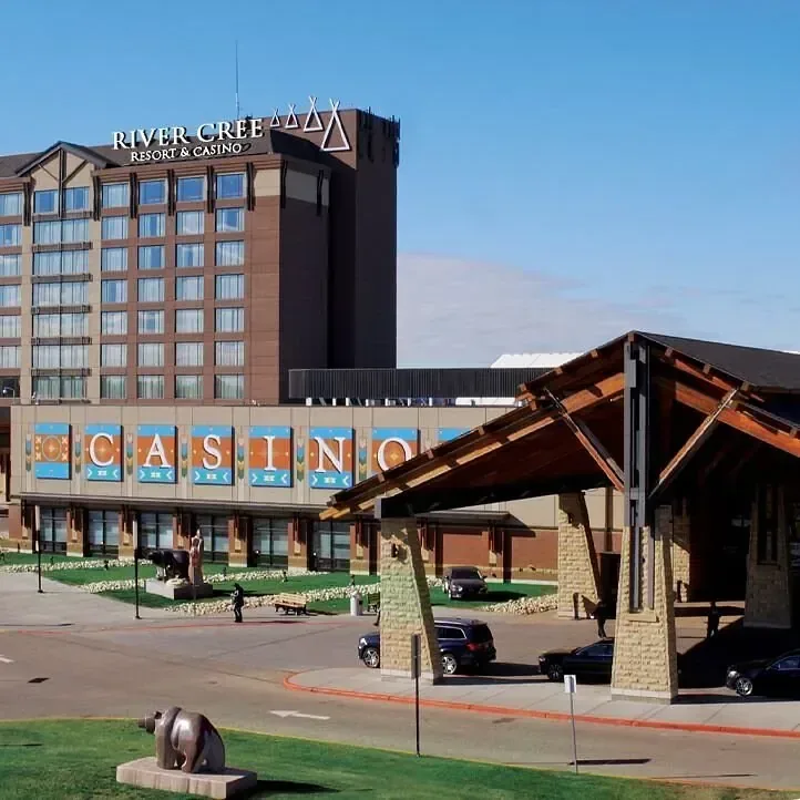 River Cree Resort & Casino main building and covered entrance in Enoch, Alberta