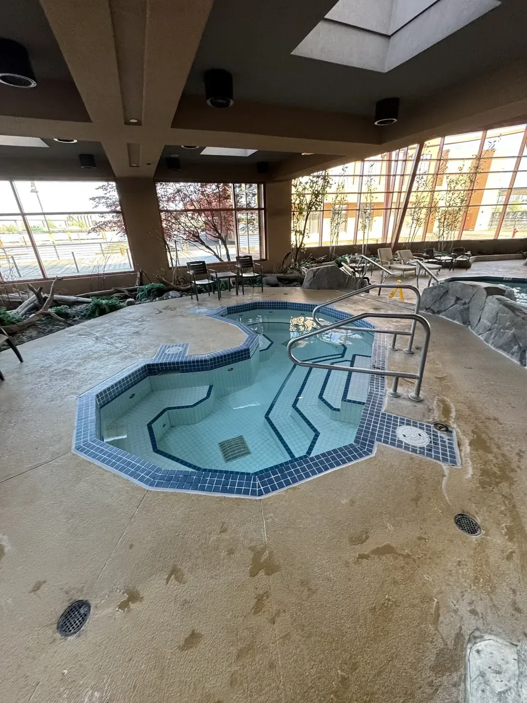 Indoor pool area of the River Rock Casino Resort in Richmond, British Columbia